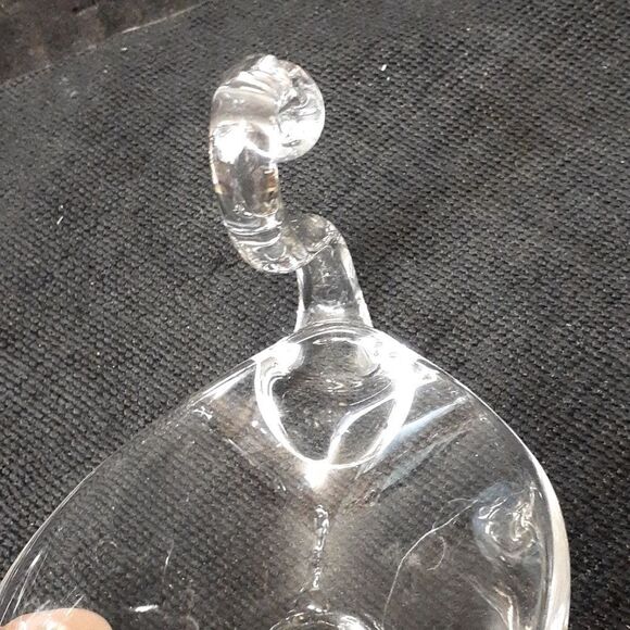 Duncan Miller 1930's hand blown glass swan 6" tall candy dish or nut dish. (#1) - Picture 9 of 13